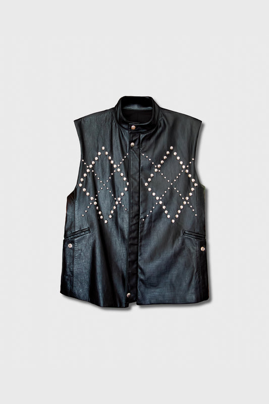 Argyle Nappa Leather Vest