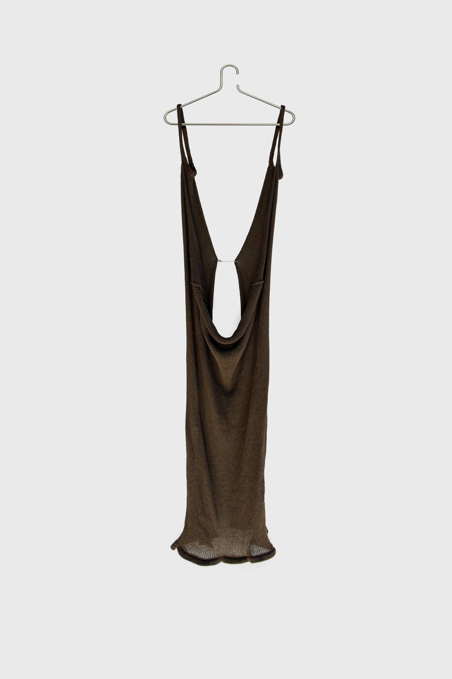 Moss Green Open-Knit Cotton Dress